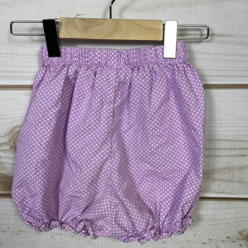 Three Sisters Toddler Girls Purple Polka Dot Orange Floral Bloomer Set 3T